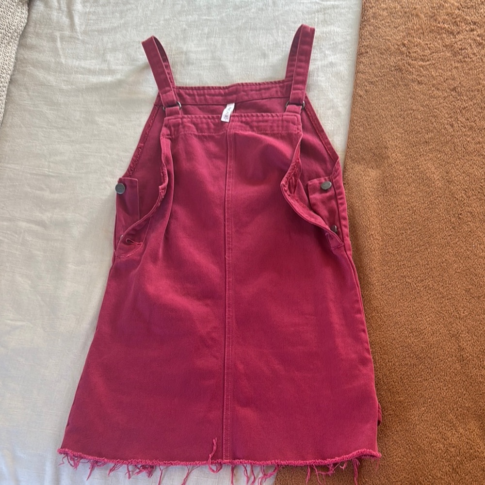 RVCA Cherry Red Denim Overalls